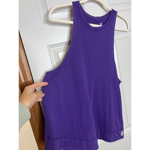 Free People Movement Inhale Purple Cotton Racerback Tank Top Medium - Picture 3 of 8
